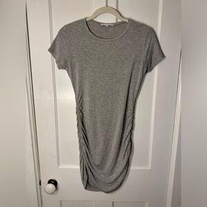 Antistar Gray Ruched Knit Dress, size Medium